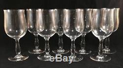 Set Of 8 Baccarat French Crystal Longchamps Pattern Claret Wine Glasses