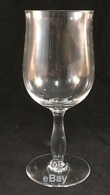 Set Of 8 Baccarat French Crystal Longchamps Pattern Claret Wine Glasses