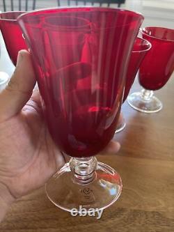 Set Of 8 LENOX HOLIDAY GEMS RUBY RED ALL PURPOSE WINE GOBLETS 61/2 Discontinued