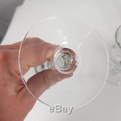 Set Of 8 Murano Wine Glasses Millefiori Cane Design Signed hand blown 18.8cm