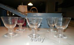 Set Of Six Steuben Air Twist Stem Wine Liquor Glasses 3 3/4 Tall