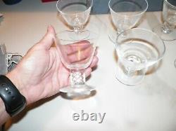Set Of Six Steuben Air Twist Stem Wine Liquor Glasses 3 3/4 Tall
