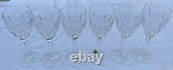 Set of 06 Crystal Araglin Waterford Wine 9 oz Glasses