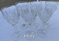 Set of 06 Crystal Araglin Waterford Wine 9 oz Glasses