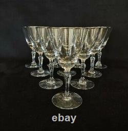 Set of 10 Fostoria Engagement 5 1/4 Wine Glass Crystal Platinum 1960s Signed