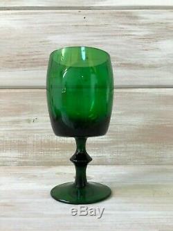 Set of 10 Mid Century Modern Gorham Reizart Water Wine Glasses Tumbler green