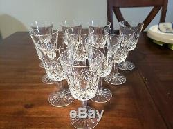 Set of 10 Waterford Crystal Lismore Tall Water Wine Stem Goblets Glasses 6-7/8