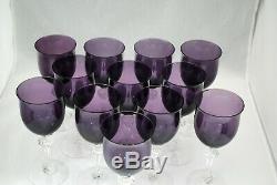 Set of 12 Fostoria Purple or Amethyst Water Goblets Or Wine Clear Stem 6013