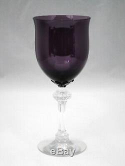 Set of 12 Fostoria Purple or Amethyst Water Goblets Or Wine Clear Stem 6013