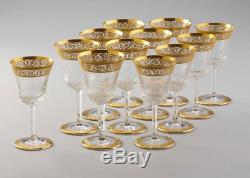 Set of 12 Saint St Louis Thistle crystal 6 3/8 Burgundy wine glasses