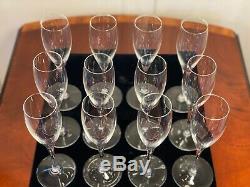 Set of 12 Signed BACCARAT CRYSTAL St Remy Champagne Toasting Flutes Wine Glasses