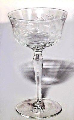 Set of 14 American Victorian Crystal Wine Glasses