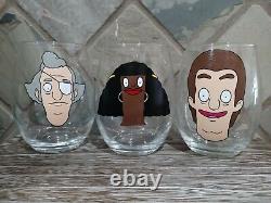 Set of 14 Bob's Burgers Hand Painted Wine Glasses. All 5 Belchers + Many Others
