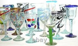 Set of 23pcs, Wine Glass Party Pack, Wholesale Odd Lot, Mexican Handblown Glass