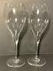 Set of 2 Baccarat Crystal Glasses Oenologie Champagne Flutes Wine Clear France