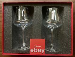 Set of 2 Baccarat Crystal White Wine Glasses