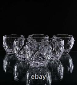 Set of 2 Galloping Horse Broad Whiskey Glasses Clear Crystal Designer Unique