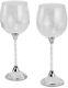 Set of 2 Wine Glasses with Crystal-filled Stems