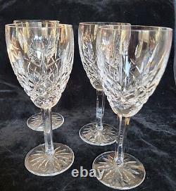 Set of 4 ARAGLIN Waterford Crystal Wine Glasses 7 tall