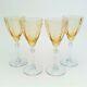 Set of 4 Fostoria YellowithTopaz'June' Etched Claret Wine Glasses