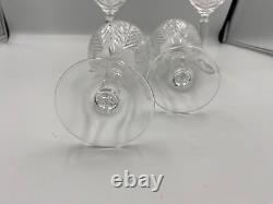 Set of 4 Ralph Lauren Crystal HERRINGBONE Wine Glasses 8 1/4