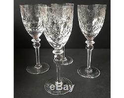 Set of 4 Rogaska Gallia Crystal 7 & 3/4 Wine Glasses Goblets Stems
