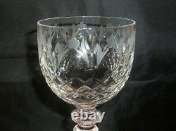 Set of 4 Rogaska QUEEN Cut Crystal WINE HOCKS Goblets Glasses 8 Excellent