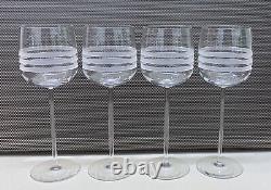 Set of 4 Salviati Graffiati Engraved Water Wine Glasses 8.75 Italy