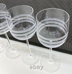 Set of 4 Salviati Graffiati Engraved Water Wine Glasses 8 Italy