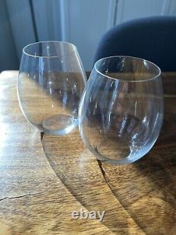 Set of 4 Tiffany & Co. Ridel Wine Tumbler Stemless 12oz Glasses