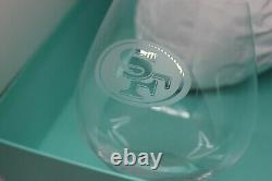 Set of 4 Tiffany & Co. Riedel 49ers Crystal Stemless Wine Glasses Very Rare
