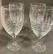 Set of 4 Tiffany Plaid 7 1/2 Wine Or Water Crystal Goblets Glasses 7 1/2