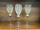 Set of (4) Union Street Glass Manhattan Blue & Gold 10 3/8 Claret Wine Glasses