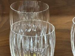 Set of (4) Union Street Glass Manhattan Blue & Gold 10 3/8 Claret Wine Glasses