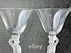 Set of 4 Vintage Baytel France Bacchus Frosted Glass Nude Cordial Barware Glass
