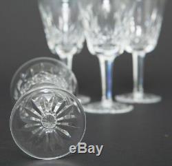 Set of 4 Vintage Waterford Cut Crystal Lismore Claret Wine Goblets Hock Stemware