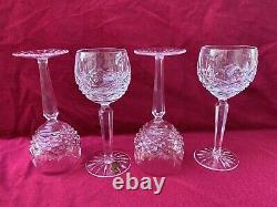 Set of 4 WATERFORD Crystal Kenmare Hock Red Wine Glasses Goblets Stemware Lot 2