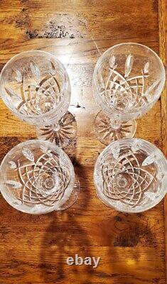 Set of 4 Waterford Crystal ARAGLIN 7 1/8 Wine Glasses. Flawless