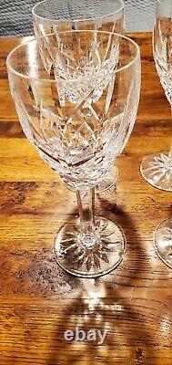 Set of 4 Waterford Crystal ARAGLIN 7 1/8 Wine Glasses. Flawless