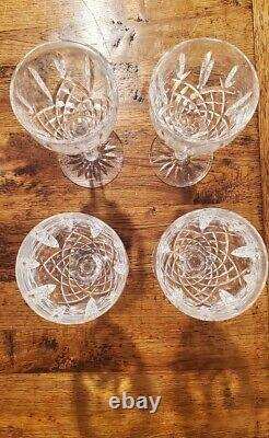 Set of 4 Waterford Crystal ARAGLIN 7 7/8 Water Goblet /Wine Glasses/Flawless