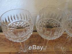 Set of 4 Waterford Tramore Wine Hock Goblet Glasses Elegant Crystal 7 1/4