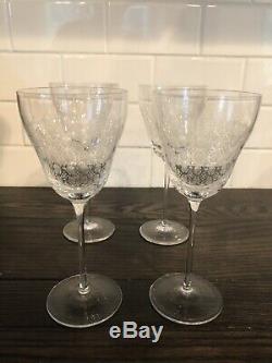 Set of 4 large vintage Rosenthal Romance II Crystal Red Wine Glasses 7 2/5