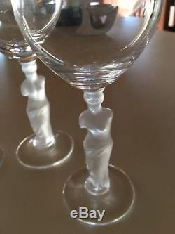 Set of 5 Bayel France Crystal Venus De Milo Long Stem Wine Glasses