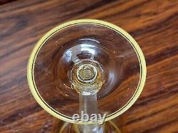 Set of 5 Josephine Hutte Amber Lustre Glass Wine Hocks with Air Twist Stem #1143