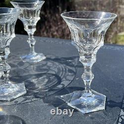 Set of 5 Moser Crystal Diplomate White Wine Glass Stems