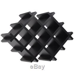 Set of 5 Wall Mount Wine Rack Set with Storage Shelves and Glass Holder Black