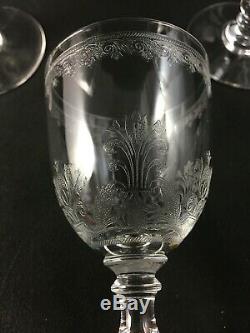 Set of 6 BACCARAT France Crystal 4 7/8 Wine Glass OSTENDE Pattern c. 1916