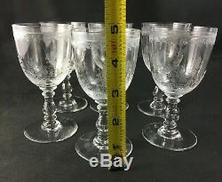 Set of 6 BACCARAT France Crystal 4 7/8 Wine Glass OSTENDE Pattern c. 1916
