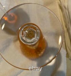 Set of 6 Baccarat France Crystal Orange Rhine Wine Glasses Excellent Condition
