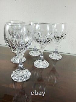 Set of 6 Baccarat Massena Bordeaux Wine 5 7/8 Crystal Goblet Glass Glasses